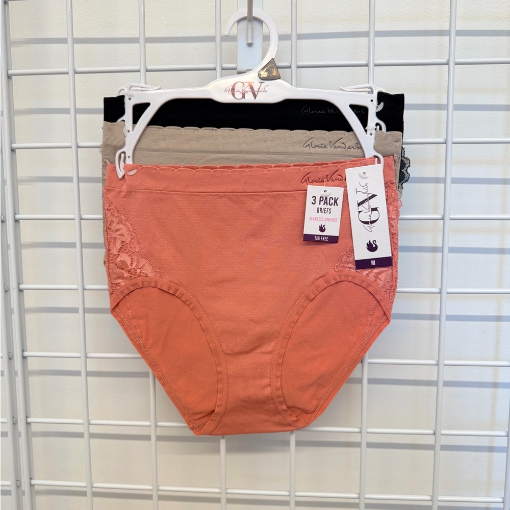 Gloria Vanderbilt - 3 Pack Briefs Orange, Black, Tan